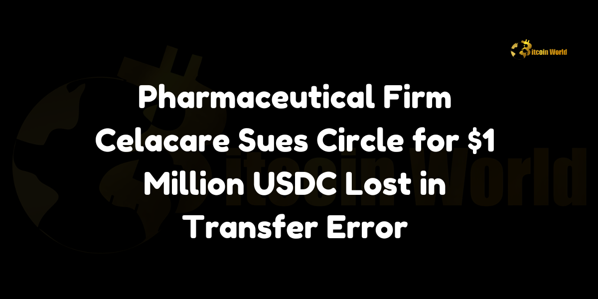 Pharmaceutical Firm Celacare Sues Circle for $1 Million USDC Lost in Transfer Error