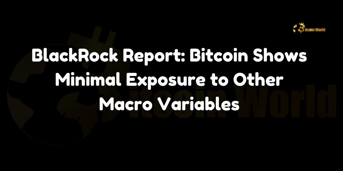 BlackRock Report: Bitcoin Shows Minimal Exposure to Other Macro Variables BlackRock has released a report indicating that Bitcoin exhibits almost no fundamental exposure to other macroeconomic variables, according to a post from Unfolded on X (formerly Twitter). The report emphasizes that Bitcoin, as a leading digital asset, shows a low long-term correlation with stocks and