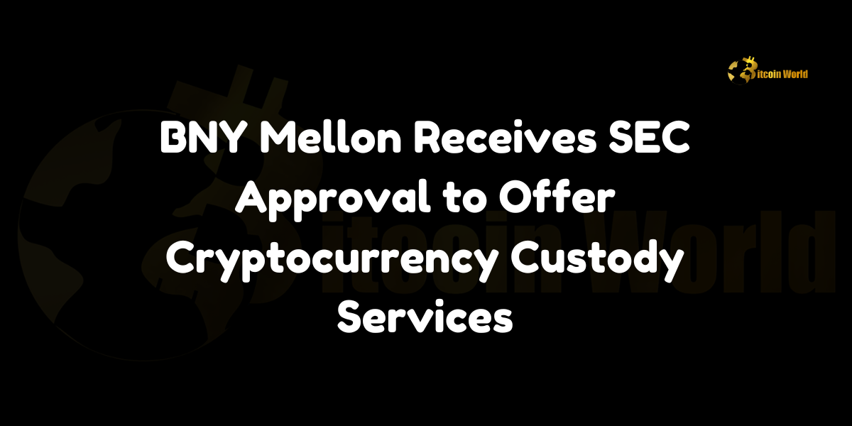 BNY Mellon Receives SEC Approval to Offer Cryptocurrency Custody Services In a groundbreaking move, the Bank of New York Mellon (BNY Mellon) has received approval from the U.S. Securities and Exchange Commission (SEC) to offer cryptocurrency custody services, according to a report from Watcher Guru. This marks a significant step for the financial institution as