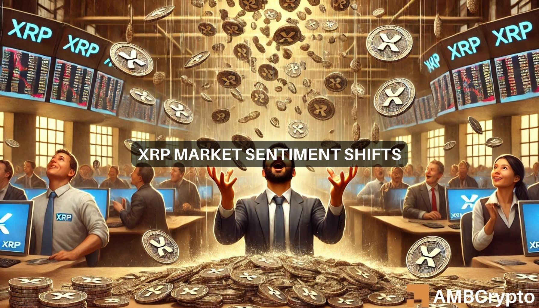 XRP surges as exchange outflows drop with the long short ratio remaining bearish in the short-term.