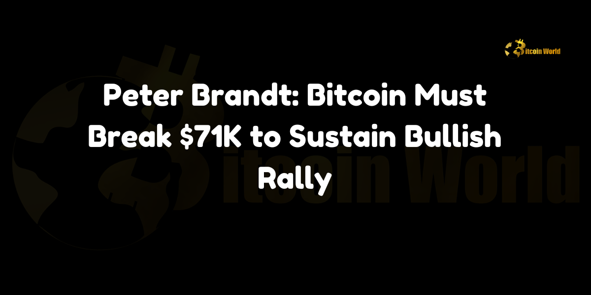 Peter Brandt: Bitcoin Must Break $71K to Sustain Bullish Rally Veteran trader Peter Brandt has weighed in on Bitcoin’s price action, stating that despite recent upward movement, the cryptocurrency has not yet reversed its bearish trend over the past seven months. According to a report by The Crypto Basic, Brandt explained in a recent post