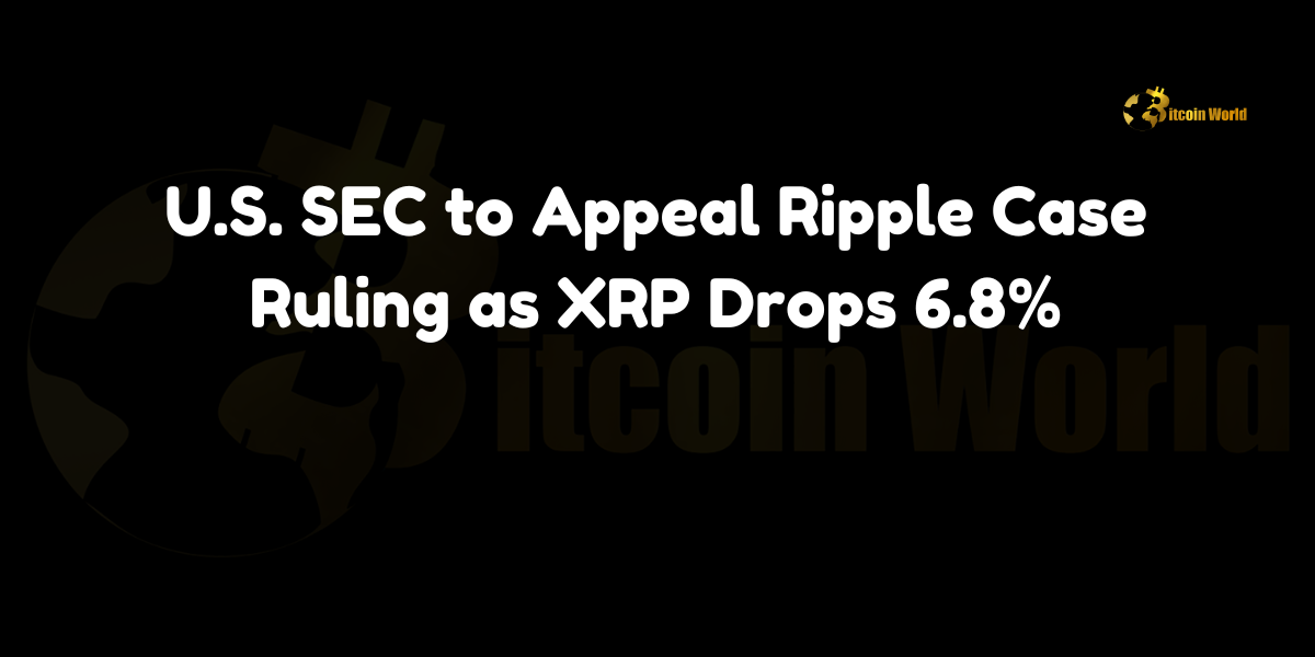 US SEC to Appeal Ripple Case Ruling as XRP Drops 6.8% In a significant development for the ongoing legal battle between the U.S. Securities and Exchange Commission (SEC) and Ripple Labs, the SEC has announced its decision to appeal the court ruling from last year that determined XRP tokens sold in secondary markets were not