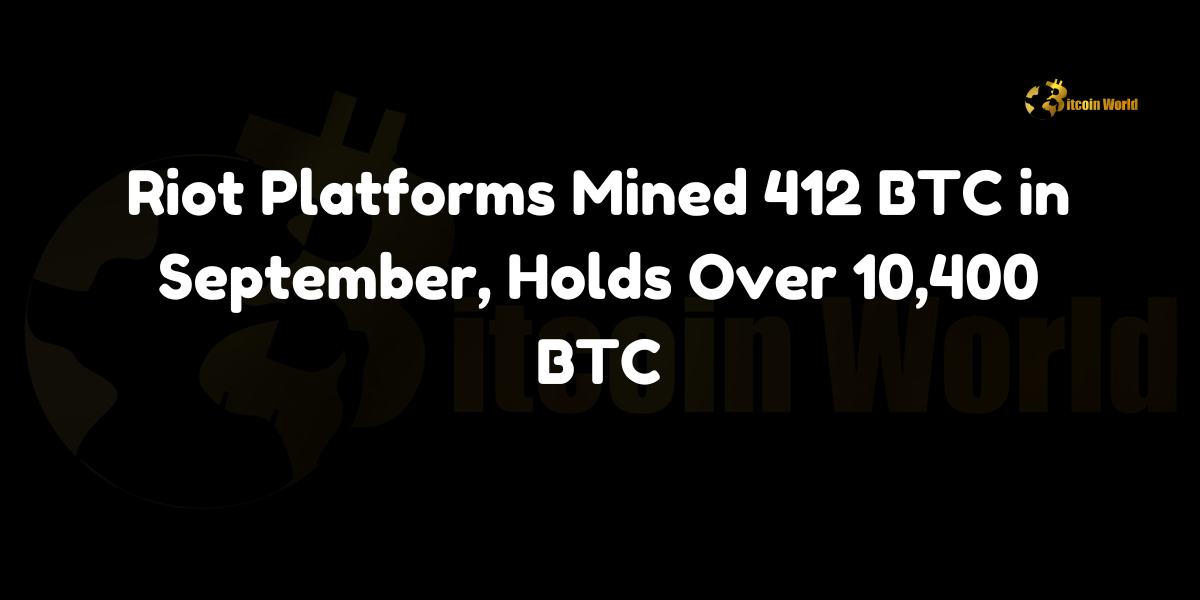 Riot Platforms Mined 412 BTC in September, Holds Over 10,400 BTC Riot Platforms, one of the leading Bitcoin mining companies, reported that it mined 412 BTC in September 2024, reflecting an increase from the 322 BTC mined in August, according to its latest production and operations update. This marks a strong monthly performance for the