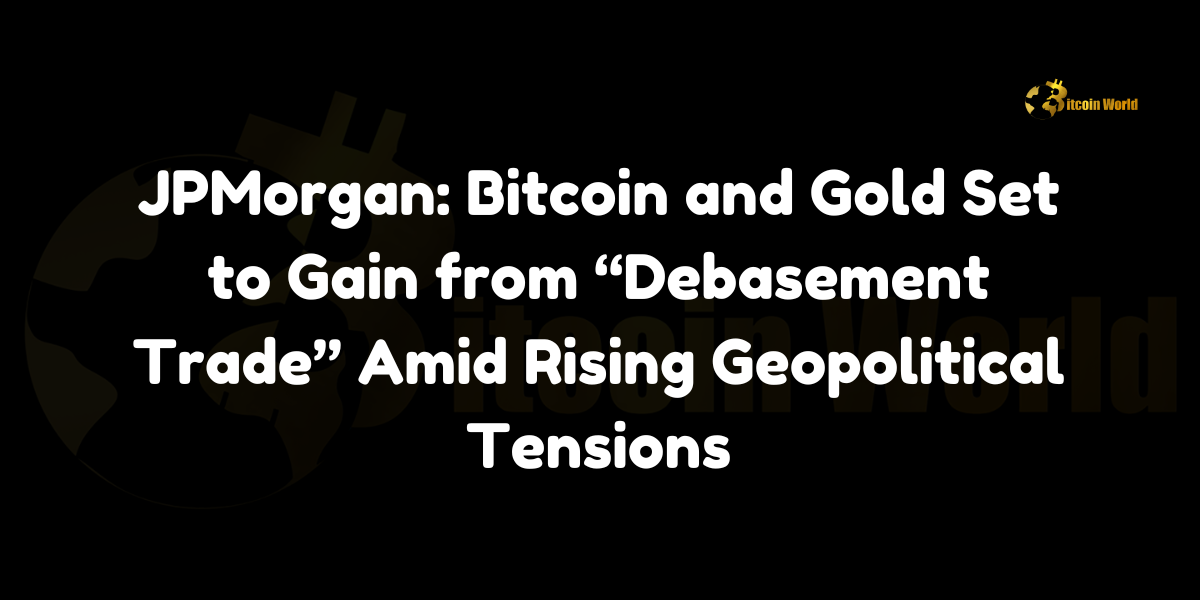 JPMorgan: Bitcoin and Gold Set to Gain from “Debasement Trade” Amid Rising Geopolitical Tensions As geopolitical tensions intensify between Iran and Israel, Bitcoin and gold are expected to benefit from the “debasement trade,” according to JPMorgan strategists, as reported by CryptoGlobe. Despite recent price fluctuations, both assets are anticipated to remain resilient due to ongoing