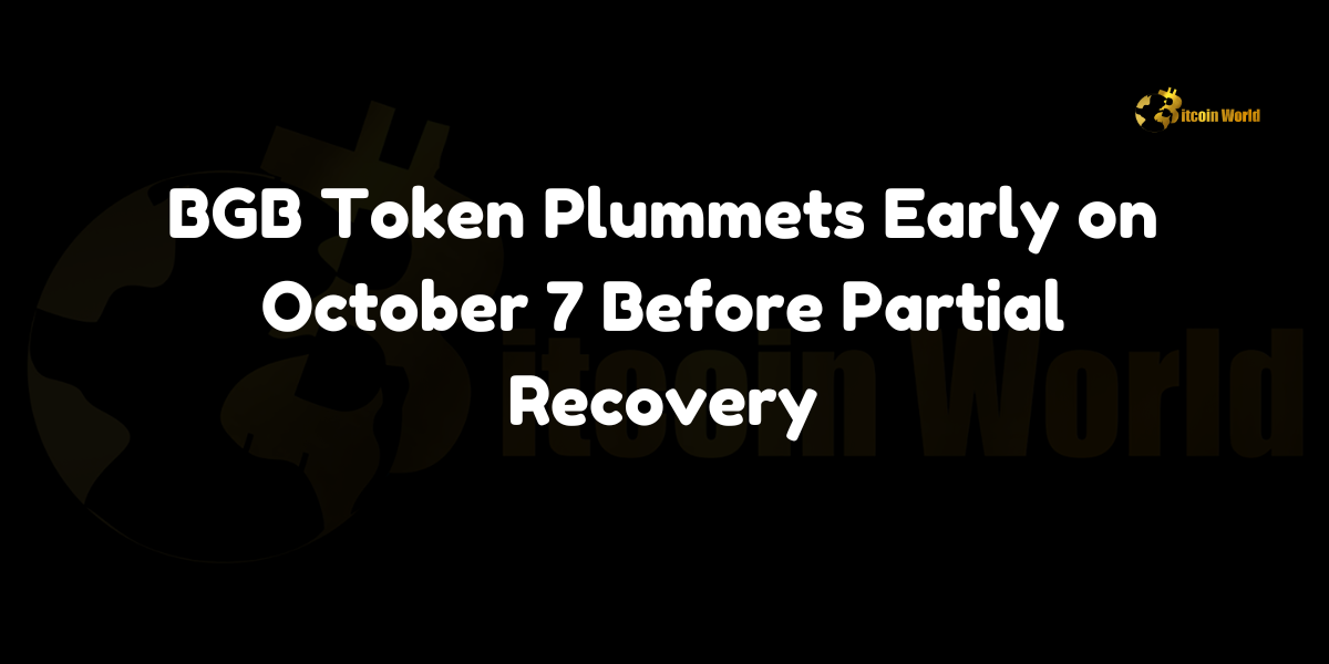 Bitget’s BGB Token Plummets Early on October 7 Before Partial Recovery The BGB token, issued by crypto exchange Bitget, experienced a sudden and steep drop early on October 7, plummeting from $1.15 to $0.5344 in just five minutes at approximately 02:58 UTC. However, the token has since made a partial recovery, with the BGB/USDT pair