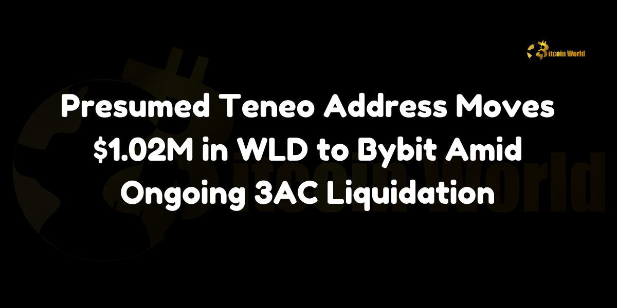 Teneo Address Moves $1.02M in WLD to Bybit: An address associated with Teneo, the liquidation arm for the now-defunct cryptocurrency hedge fund Three Arrows Capital (3AC), has recently transferred 430,000 WLD tokens—valued at approximately $1.02 million—to the Bybit exchange. According to data from Arkham Intelligence, this transfer occurred about 11 hours ago. The implicated address,