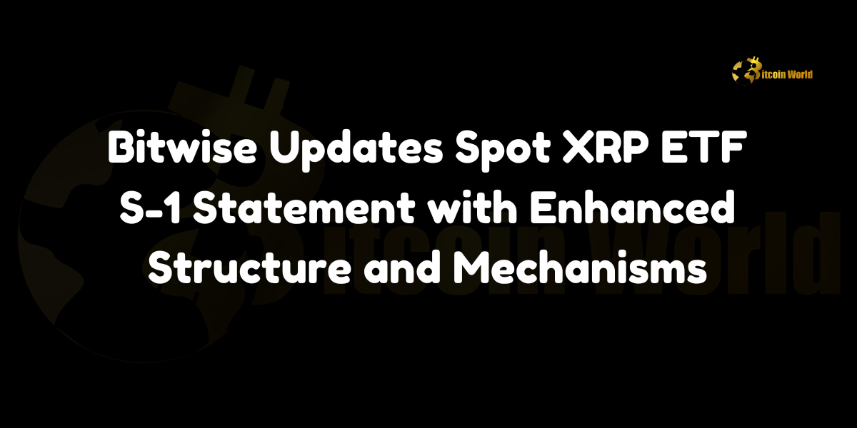 Bitwise Updates Spot XRP ETF S-1 Statement with Enhanced Structure and Mechanisms Cryptocurrency asset management company Bitwise has taken a significant step forward in its pursuit of launching a Spot XRP Exchange-Traded Fund (ETF) by submitting an updated S-1 registration statement to the U.S. Securities and Exchange Commission (SEC) on October 16, 2024. This update,