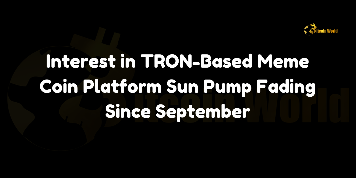 Interest in TRON-Based Meme Coin Platform Sun Pump Fading Since September Despite initial excitement around the Sun Pump meme coin platform on the TRON network, interest and activity have been fading since September 2024, according to a report by Onchain Lens on X. Although 90,819 tokens have been deployed on the platform, only a handful