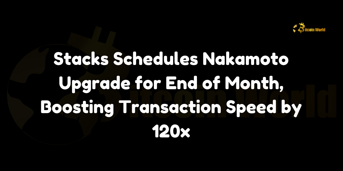 Stacks Schedules Nakamoto Upgrade for End of Month, Boosting Transaction Speed by 120x In a significant development for the Bitcoin ecosystem, Stacks (STX), the prominent Bitcoin layer-2 smart contracting network, has announced the implementation of the Nakamoto upgrade. Scheduled for October 29, 2024, the upgrade is set to activate at Bitcoin block height 867,867, promising