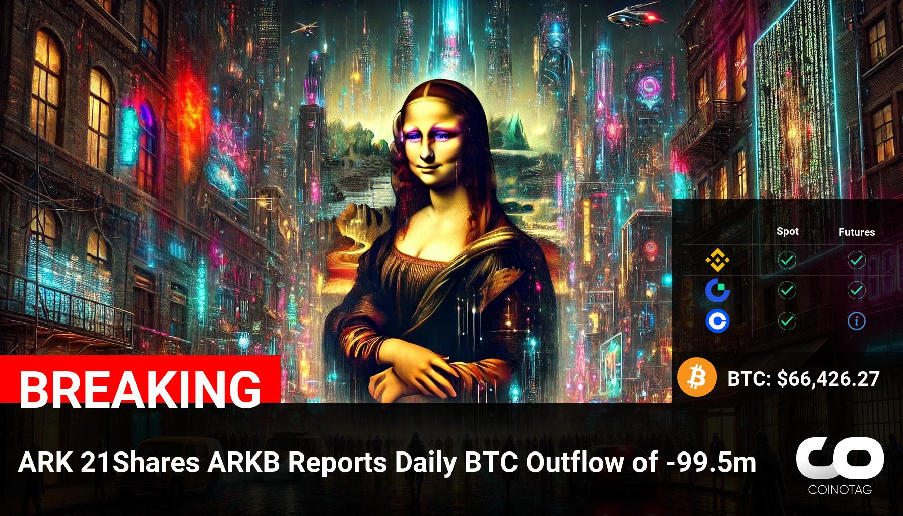 ARK 21Shares ARKB Reports Massive Daily BTC Outflow, Potentially Impacting Bitcoin Price