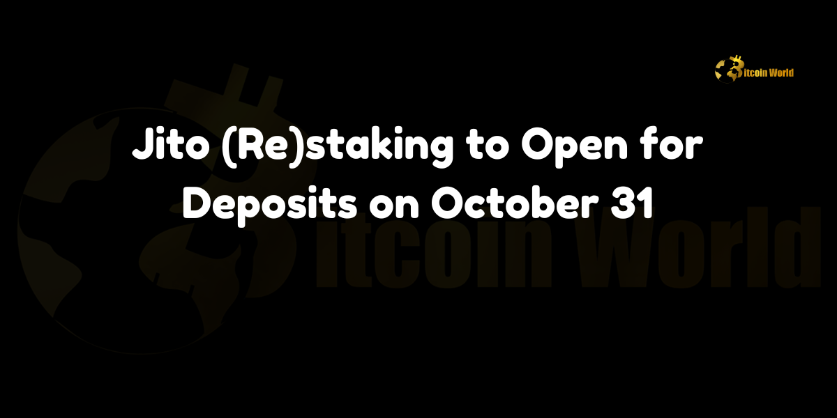 Jito (Re)staking to Open for Deposits on October 31 In a significant development for the Solana ecosystem, Jito (JTO), a leading Solana-based liquid staking protocol, has announced via its official blog that Jito (Re)staking will officially open for deposits at 15:00 UTC on October 31, 2024. This new staking service is poised to offer enhanced