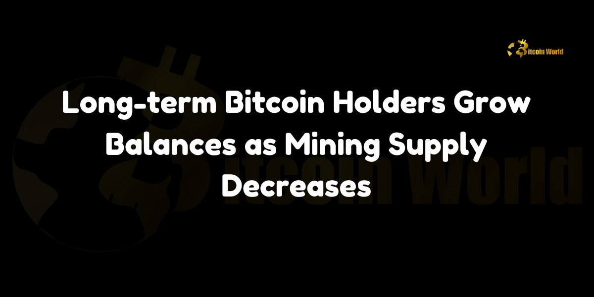 Long-term Bitcoin Holders Grow Balances as Mining Supply Decreases In a significant trend within the cryptocurrency ecosystem, long-term Bitcoin holders are substantially increasing their holdings even as the mining supply of Bitcoin continues to diminish. HODL15Capital, a prominent crypto investor, highlighted on X (formerly Twitter) that Bitcoin balances among investors who have been holding for