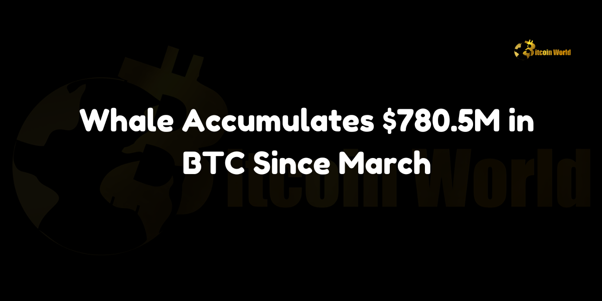 Whale Accumulates $780.5M in BTC Since March