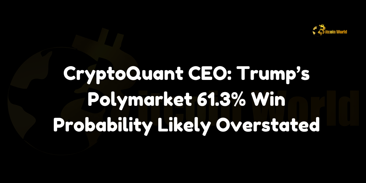 Trump’s Polymarket 61.3% Win Probability Likely Overstated In a critical analysis of decentralized prediction markets, CryptoQuant CEO Ju Ki-young has expressed skepticism regarding Polymarket’s reported 61.3% probability of a Donald Trump victory in the upcoming U.S. presidential election. According to Ki-young, this figure may be overstated, highlighting the inherent limitations of prediction markets in accurately