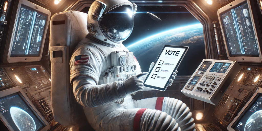 Space station astronauts used NASA’s communications network to cast their ballots from over 200 miles above Earth.