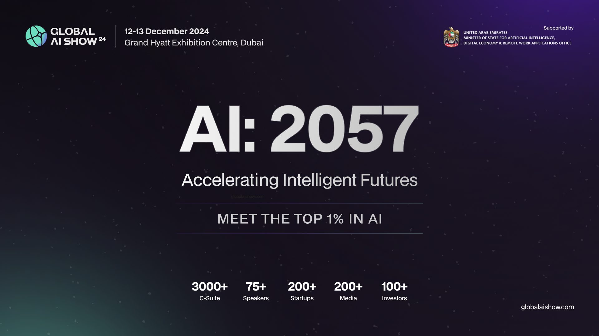 Dubai, November 04, 2024: Web3 and AI consulting giant VAP Group is pleased to announce the second edition of the Global AI Show, taking place on December 12 and 13, 2024 at the Grand Hyatt Exhibition Centre, Dubai. The event will be held under the official support of the United Arab Emirates Minister of State