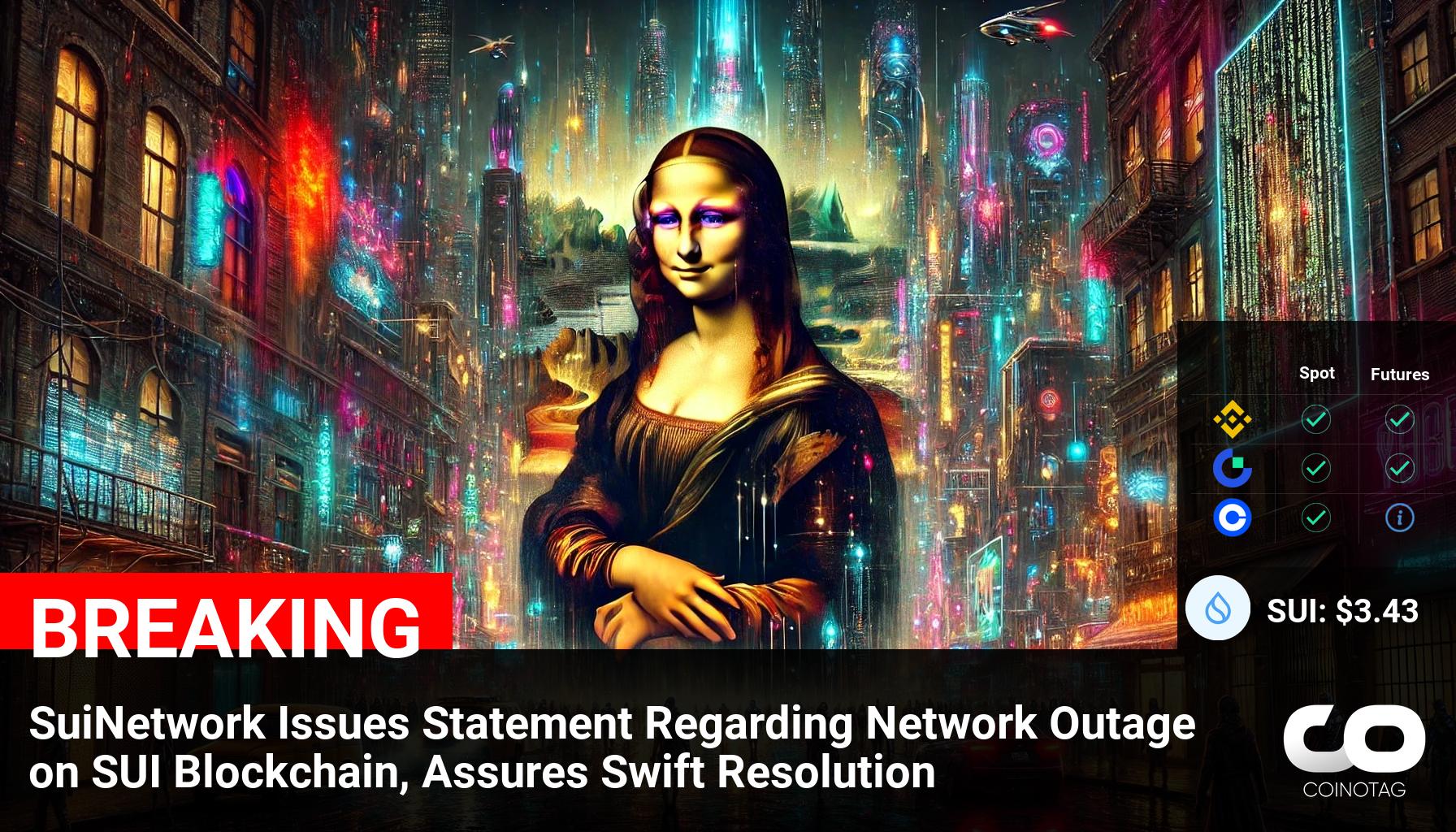 SuiNetwork Addresses Network Outage on SUI Blockchain, Providing Assurance of Timely Resolution | SUI Coin Price at $3.43