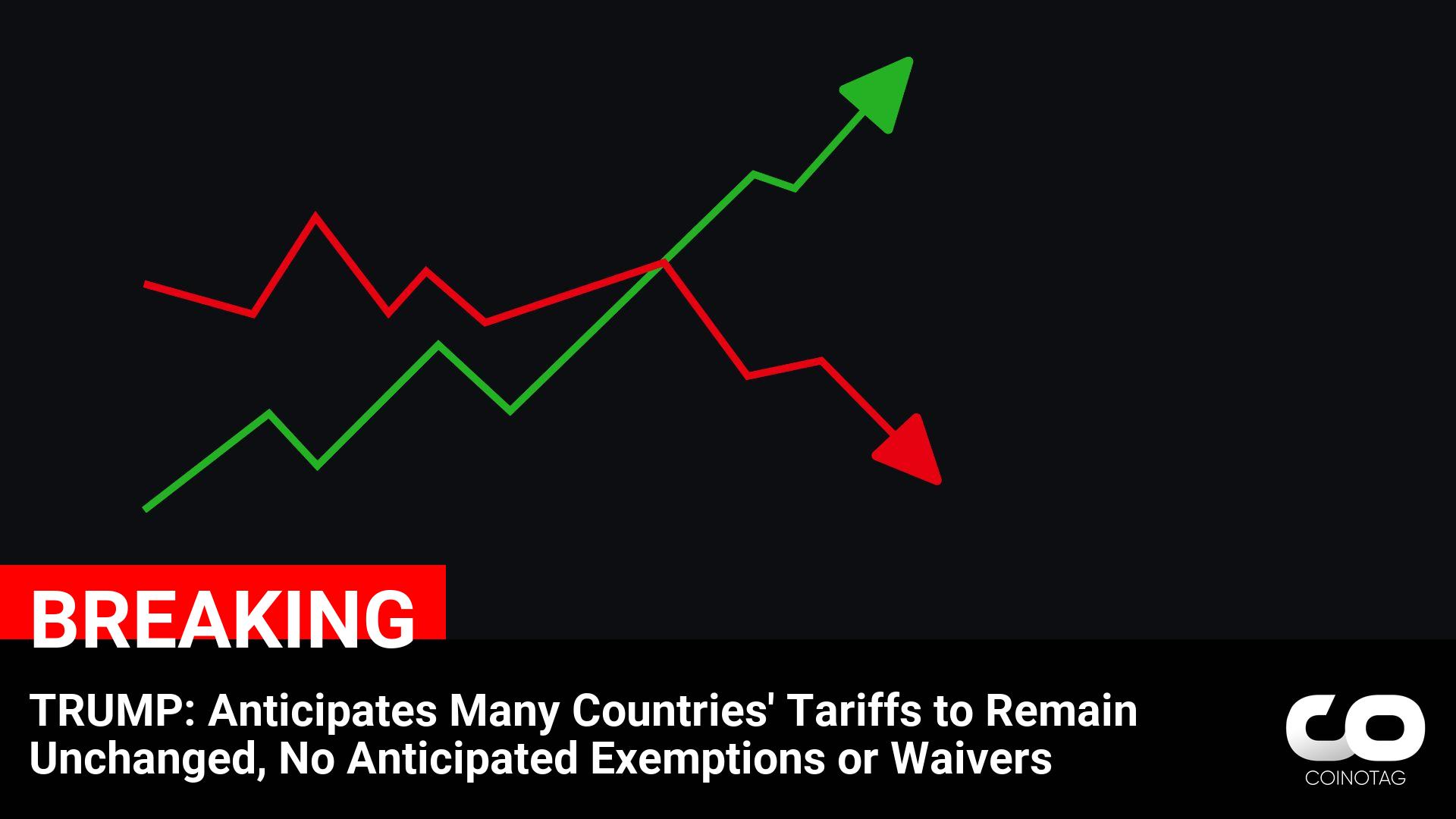 TRUMP: EXPECTS A LOT OF COUNTRIES’ TARIFFS TO STAY THE SAME. I DON’T EXPECT ANY EXEMPTIONS OR WAIVERS. ————— NFA.