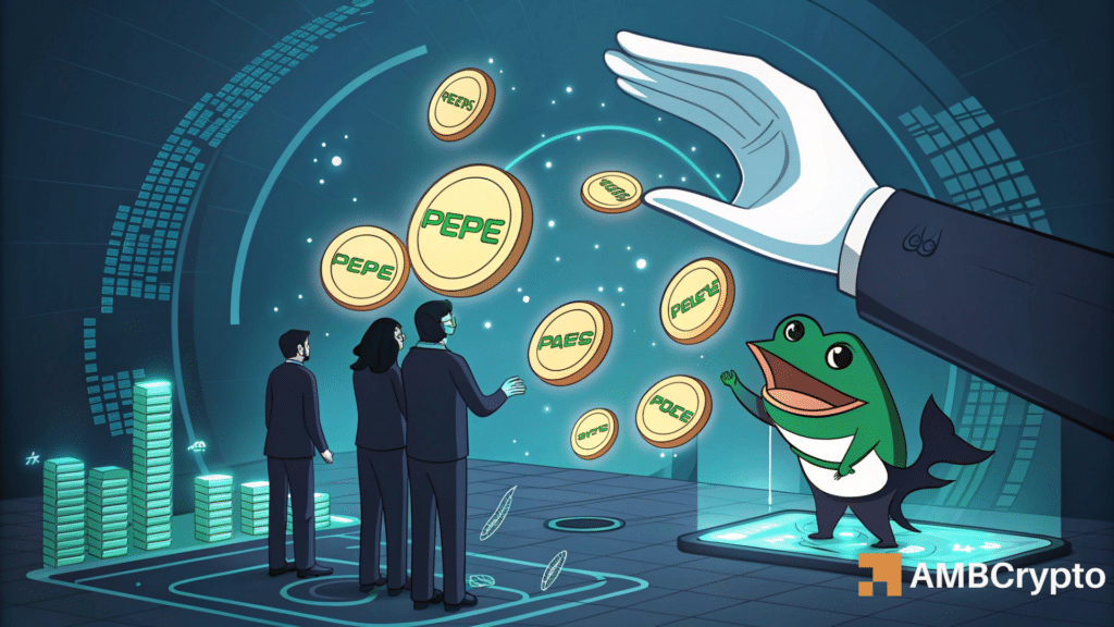 PEPE whales have started accumulating the memecoin as price action shows signs of bullish reversal.